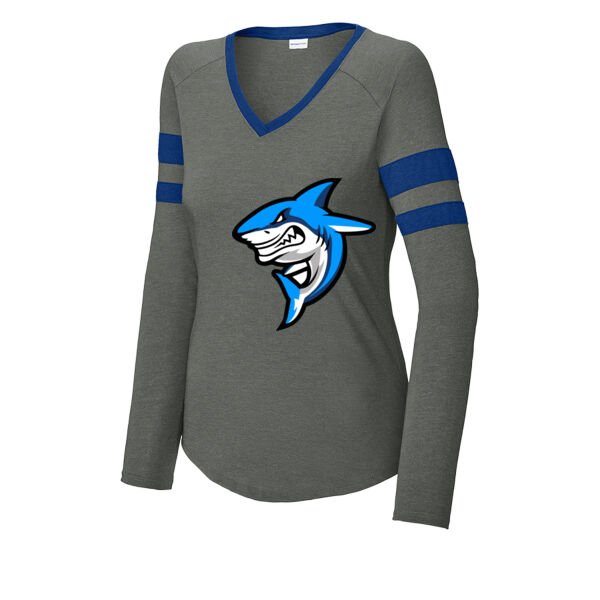 Women's Halftime Long Sleeve V Neck Tee Thumbnail